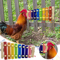 Bird Chicken Xylophone Toy Wooden Suspensible Bird Cage Accessories Musical Toy with 8 Keys for Chicken Bird Parrot Macaw Hens