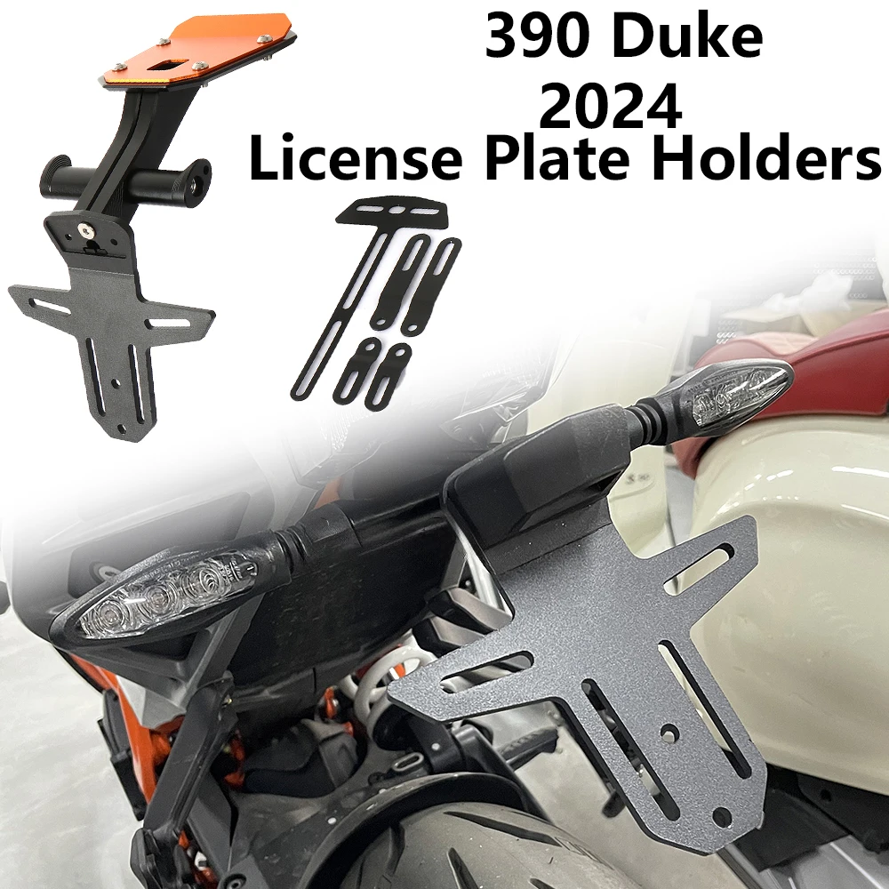 

New Accessories Tail Mount Frame Metal Motorcycle Rear License Plate Holder For Duke 390 DUEK 390 390Duke 2024