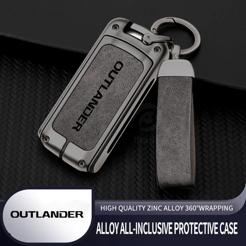 Funda de aleación de Zinc para llave de coche Mitsubishi Outlander 3, Protector de llavero, bolsa completa, carcasa sin llave, accesorios interiores para automóviles