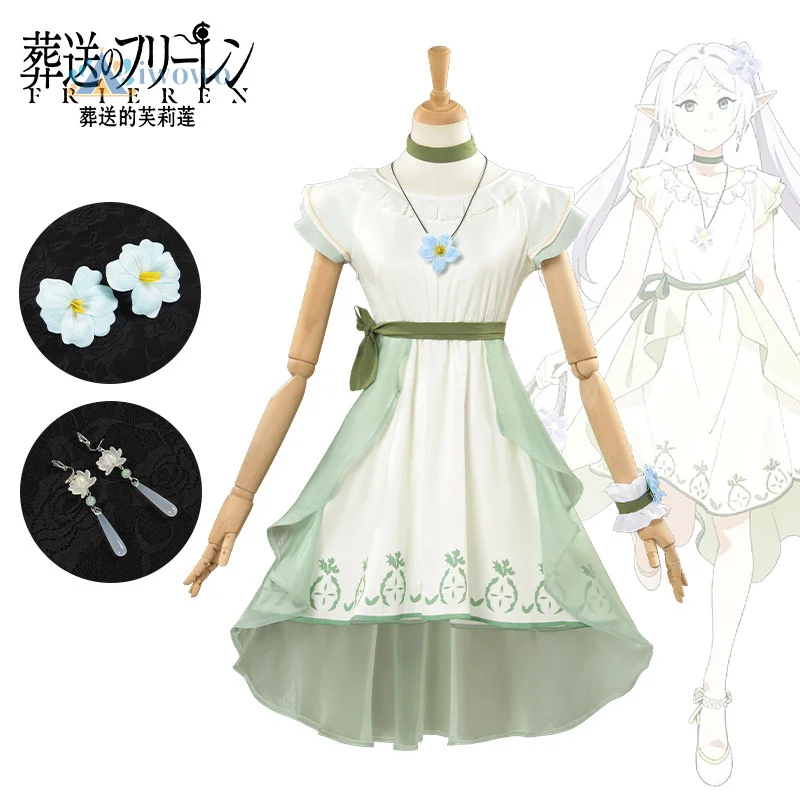 frieren-au-dela-du-fin-du-voyage-anime-fougere-cosplay-costume-robe-verte-collier-tenue-decontracte-halloween-noel-nouvel-an-cadeau