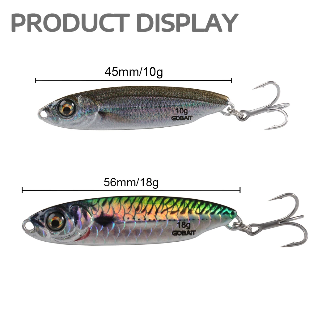 GOBAIT Metal Jig Lure 10g 18g Spoon 3D Eye Swimbait Treble Hooks Pesca  Sinking Pencil Spinnerbait Fishing Tackle Artificial Bait - AliExpress 18