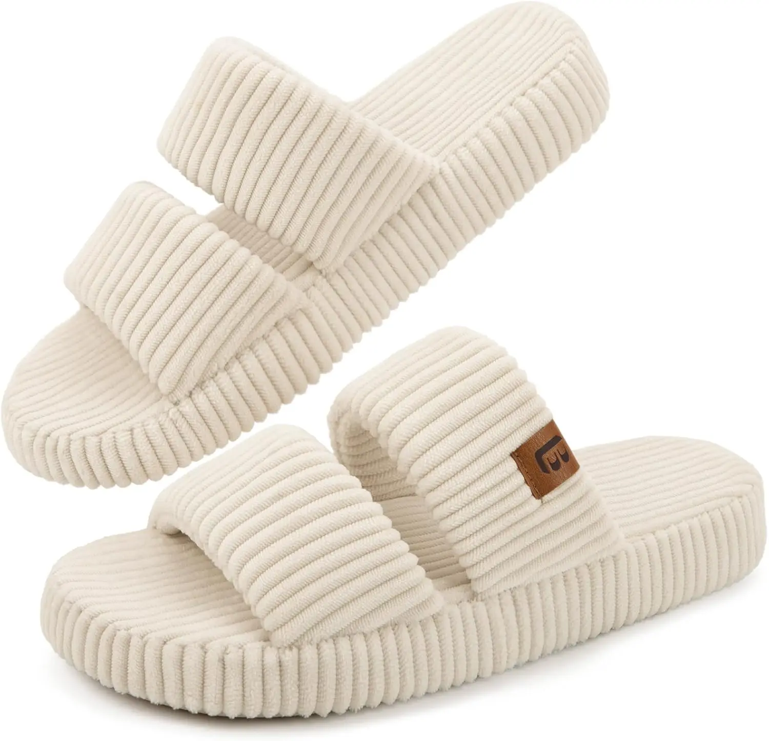 

Slippers for Women Memory Foam Open Toe Slide Indoor House Shoes Slip On Bedroom Comfy Gift