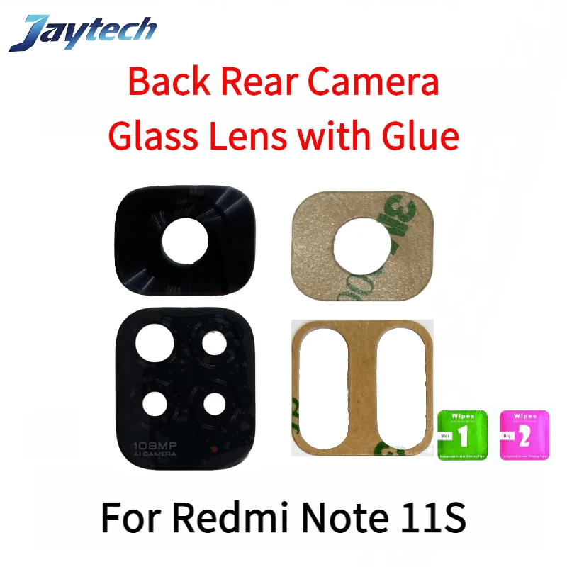 10 قطعة عدسة زجاجية للكاميرا الخلفية لـ Redmi Note 10 11S 12S 13 14 زجاج الكاميرا مع لاصق غراء