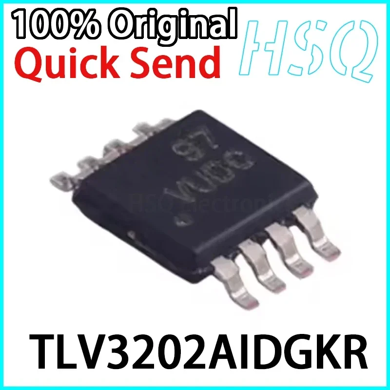 2PCS TLV3202AIDGKR VSSOP-8 Screen Printed VUDC Dual Comparator Chip