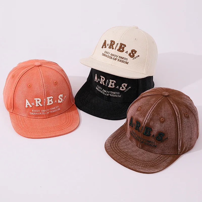 2024 New Kids Hats Letter Embroidery Baby Baseball Cap Autumn Spring Children's Snapback Hip Hop Caps For Boys Girls