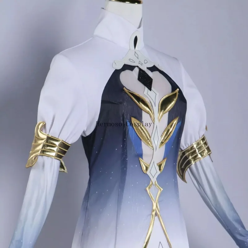 Furina Focalors Hydro Archon disfraz de Cosplay, collar de peluca, Genshin Focalors Impact, dios de la justicia, conjunto de uniforme de Dios, vestido