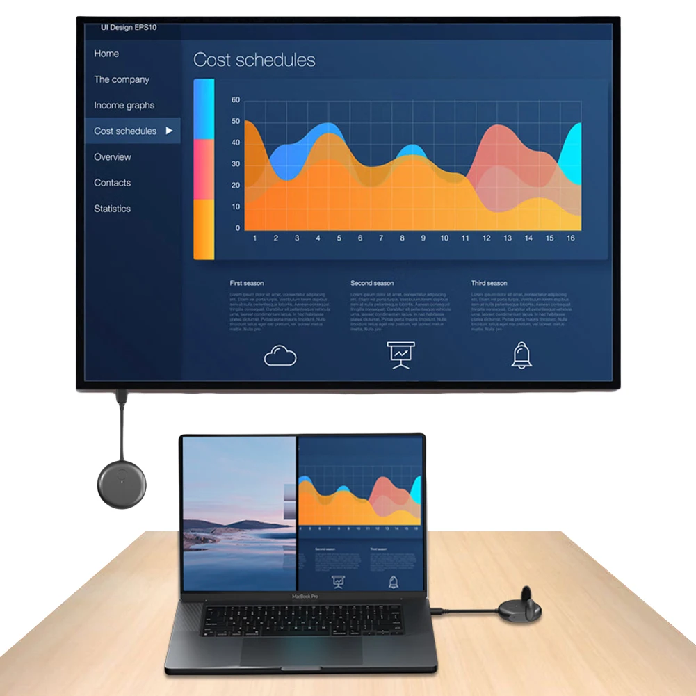جهاز إرسال واستقبال لاسلكي متوافق مع HDMI بطول 30 متر، محول دونجل للعرض متوافق مع HDMI لأجهزة الكمبيوتر المحمول Netflix PS TV Projector