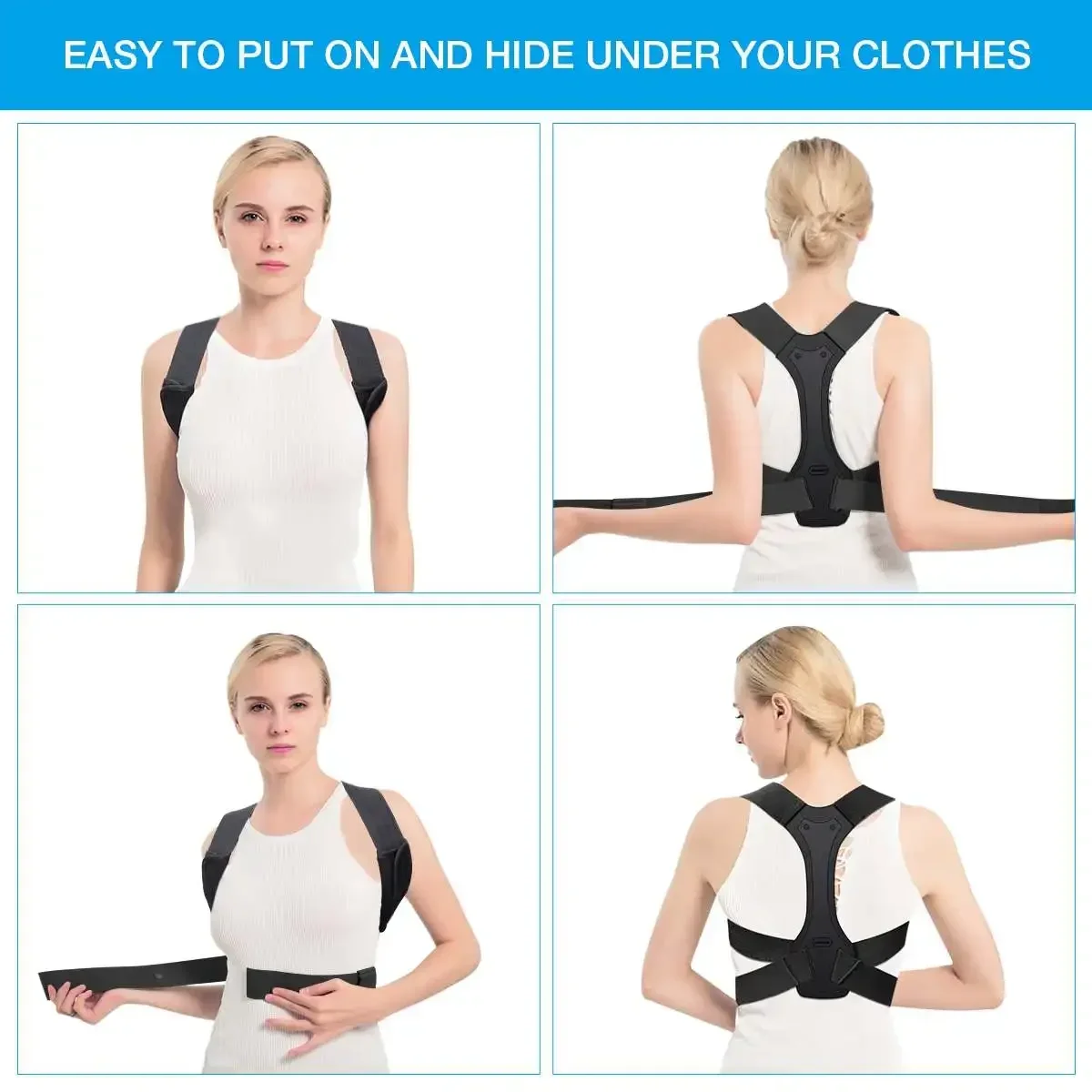 مصحح وضع قابل للتعديل للرجال والنساء ، دعم الظهر ، دعم الكتف العمود الفقري ، العلاج الطبيعي ، شريط مثبت صحي ، الحدب