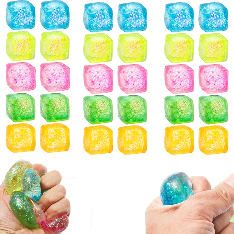 5-100pcs Cubos de Estresse Bolas Antiestresse para Adultos e Crianças, Brinquedos Sensoriais para Alívio de Ansiedade e Estresse, Elásticos