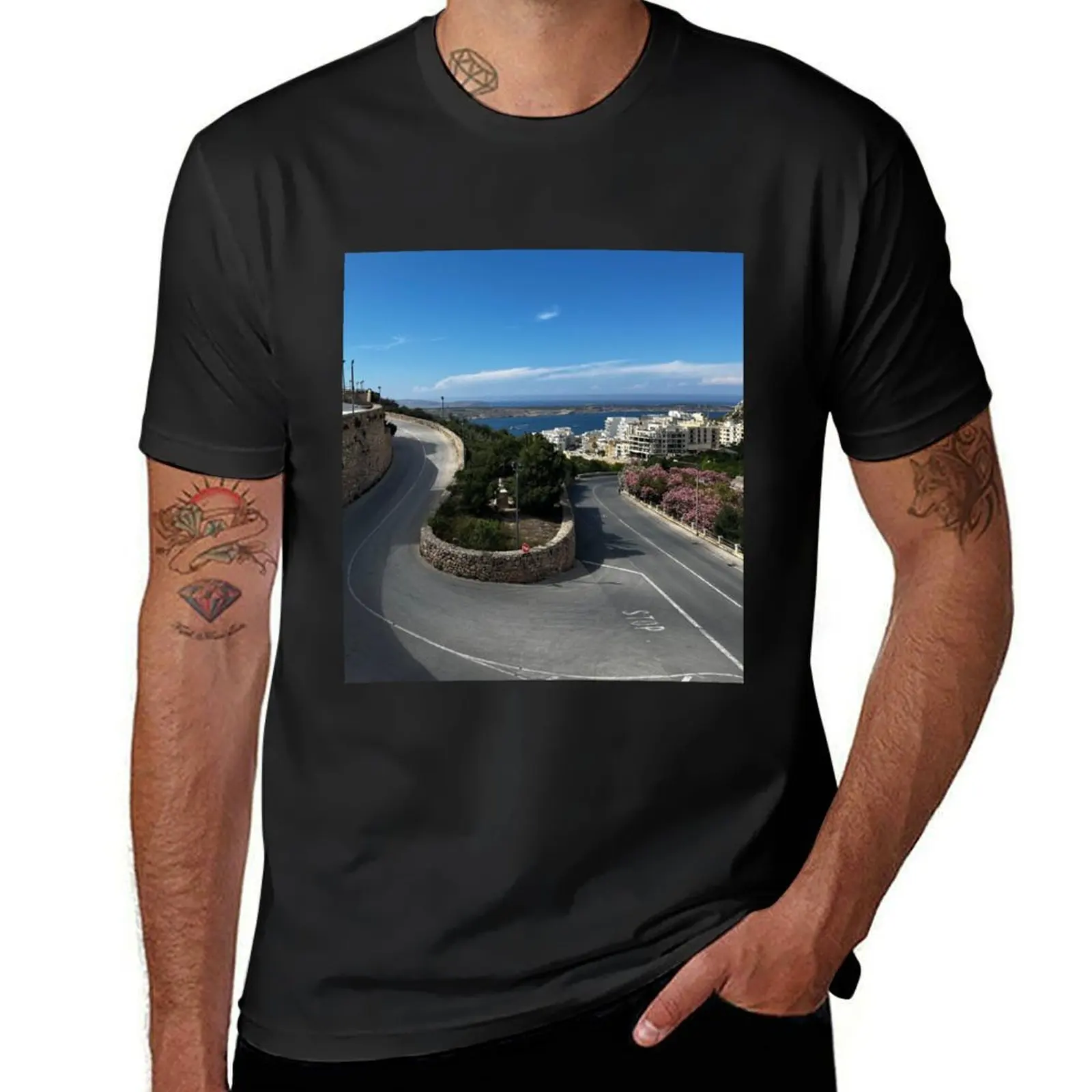 Malta photo aesthetic views T-Shirt funnys tops anime clothes tees Short sleeve tee men