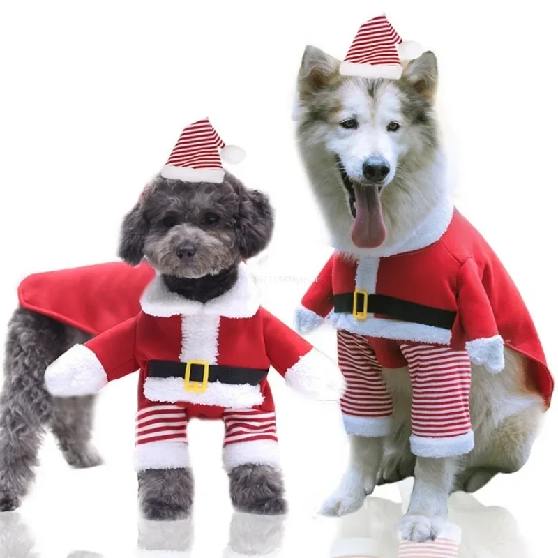 Winter Christmas Dogs Costumes Funny Santa Claus Clothes for Small Medium Pet Xmas New Year Clothing Cat Kitten Outfits 강아지옷