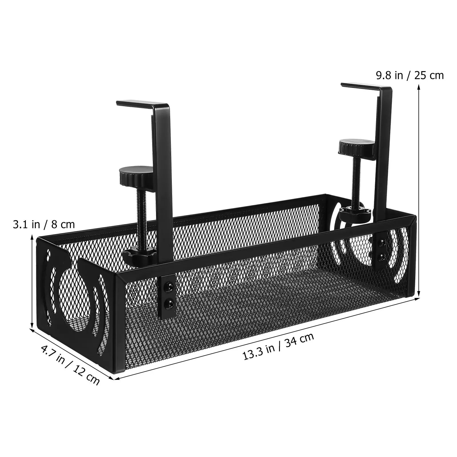 1Set Under Desk Wire Organizer Clamp on Cable Tray Cord Management Storage Rack Non Slip Clamp Cable Holder Desk Wire Tidy