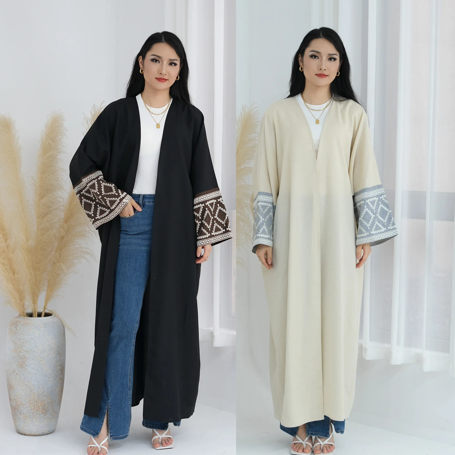 

Muslim Dress Women Eid Abaya Jalabiya Embroidery Dubai Cardigan Robe Ramadan Dresses Modest Arab Morocco Kaftan Vestidos