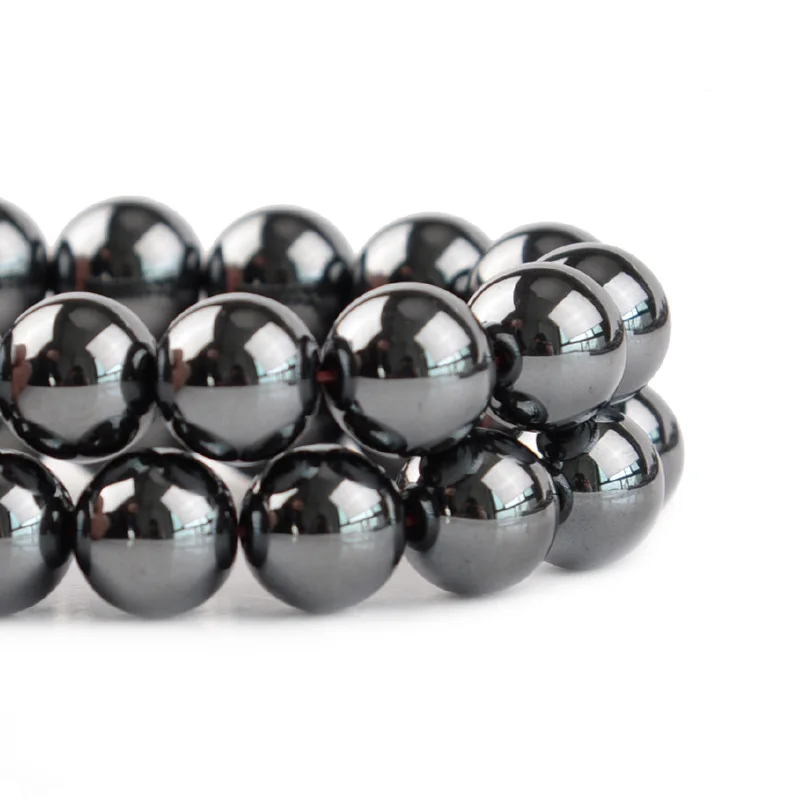 Natural Stone Hematite Round Beads Non Magnetic Gallstone Loose Beads Elegant Jewelry DIY Necklace Bracelet Jewelry 2-12mm