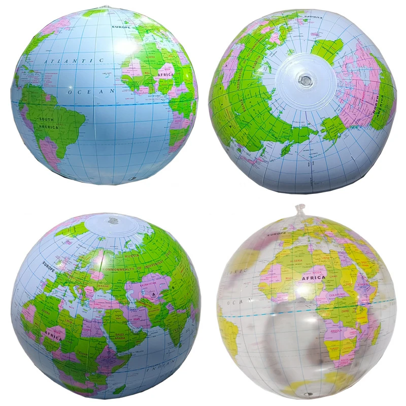 Ballon de plage gonflable en PVC, 30cm, version anglaise, motif terre, été, jouet d'extérieur, cadeau