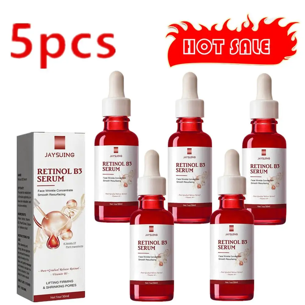 

5x Remove Wrinkles Essence Anti Aging Fade Fine Line Lift Firming Repair Smooth Moisturizing Nourish Tightening Retinol B3 Serum