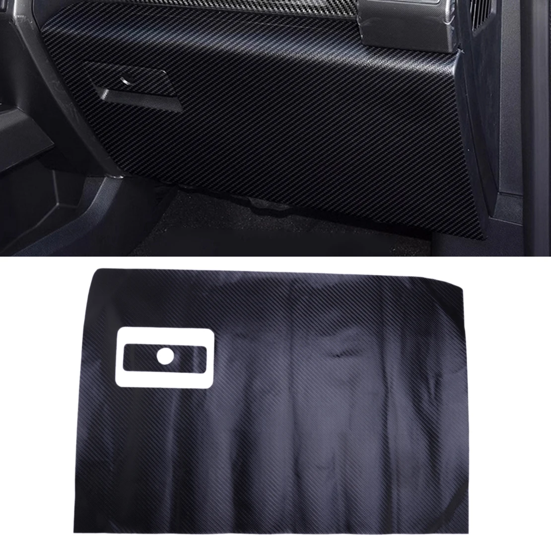 

Контейнер для перчаток Copilot, панель, Противоударная крышка, отделка, черный стиль из углеродного волокна, подходит для Ford из искусственной кожи 2017-2019 2020
