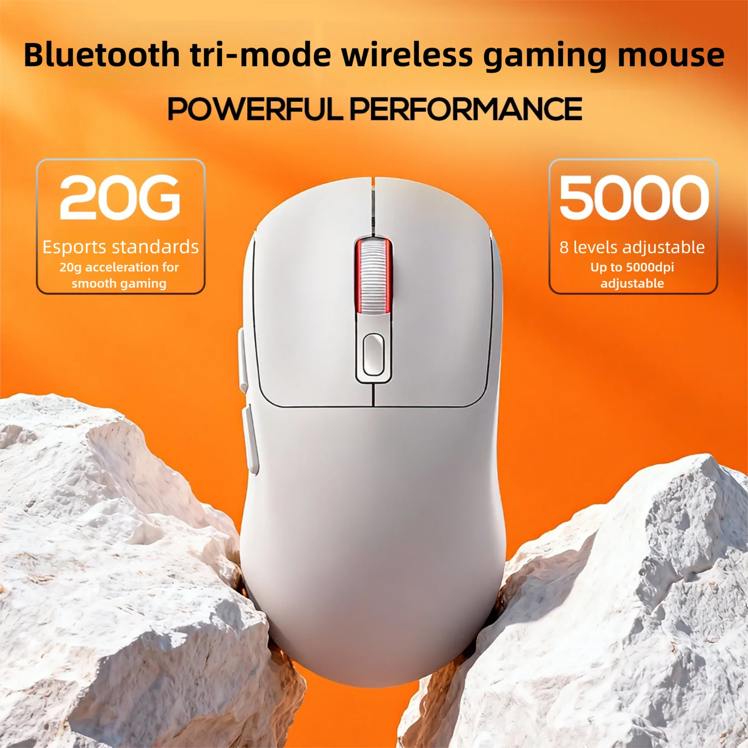 

GI9 Wireless Tri-Mode Bluetooth Mouse Minimalist Ergonomic Lightweight High Polling Rate Adjustable For Gaming Office Laptop PC