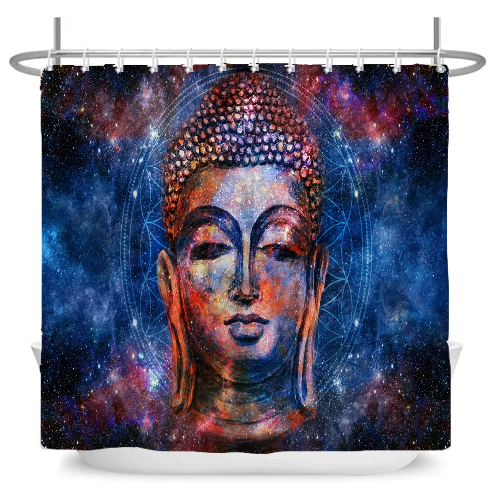 

Buddha Shower Curtain Bathroom Print Fabric Waterproof Curtains Hanging Bathroom Curtains For Home Decoration Wall Cloth