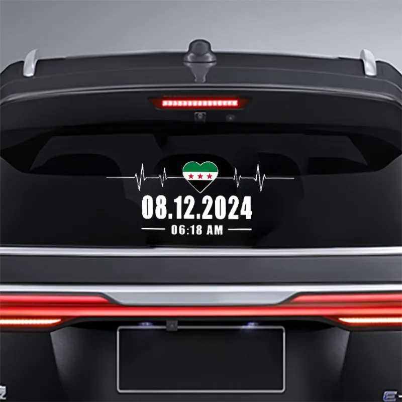 Custom Made Vinyl Decal Syria Theme 08/12/2024 Car Sticker Waterproof Auto Exterior Accessories on Bumper Rear Window