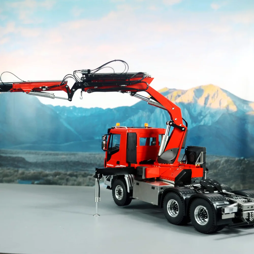 RC Crane 1/14 8x8 6x4 Hydraulic RC Crane Remote Control Dump Truck Metal Model RTR Crane Remote Control Car Boy Toys