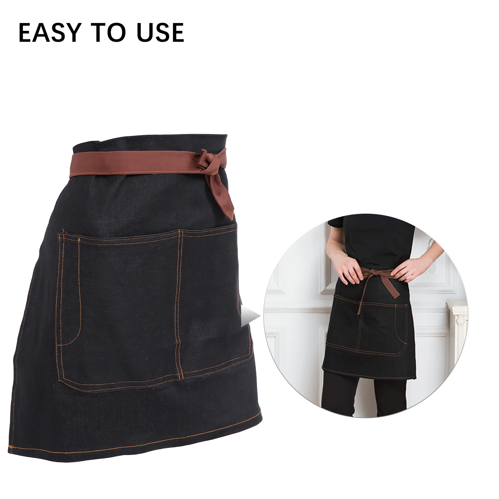 

Anti-fouling Half-length Apron Oil-proof Kitchen Baking Home Cooking Server Work Breathing Comfortable