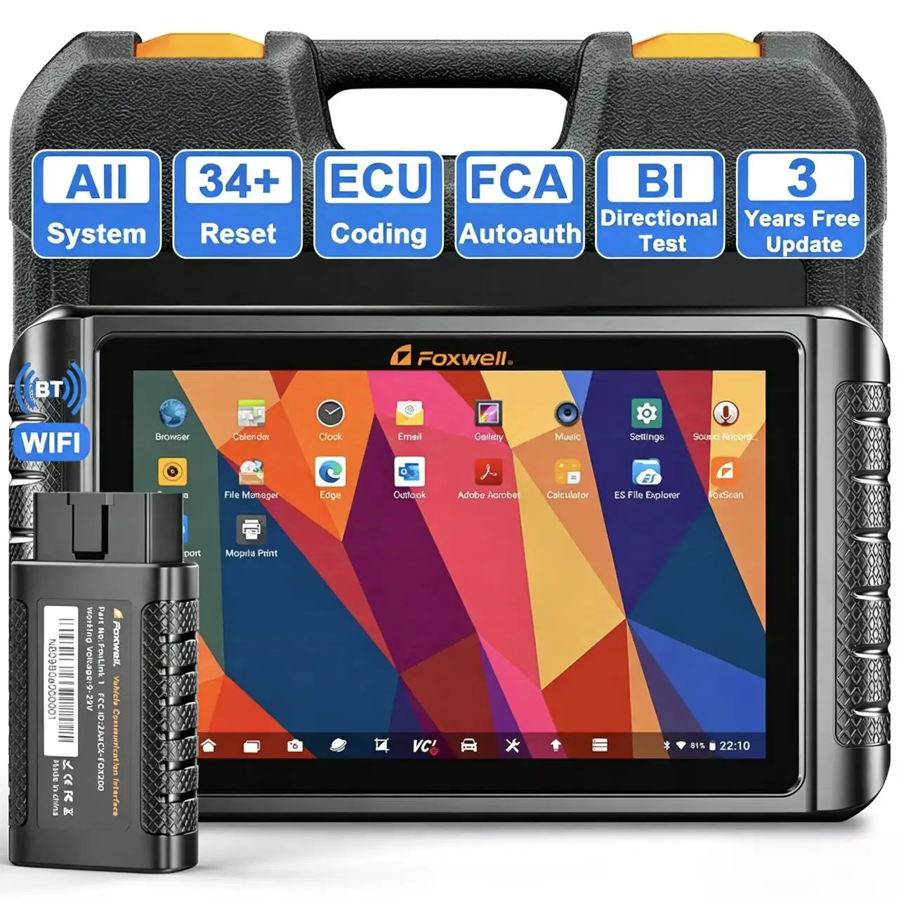 2026 Foxwell NT1009 OBD2 Car Scanner All System Bi-directional ECU Coding 35+ Reset Services CANFD DOIP 3 Year Free Update