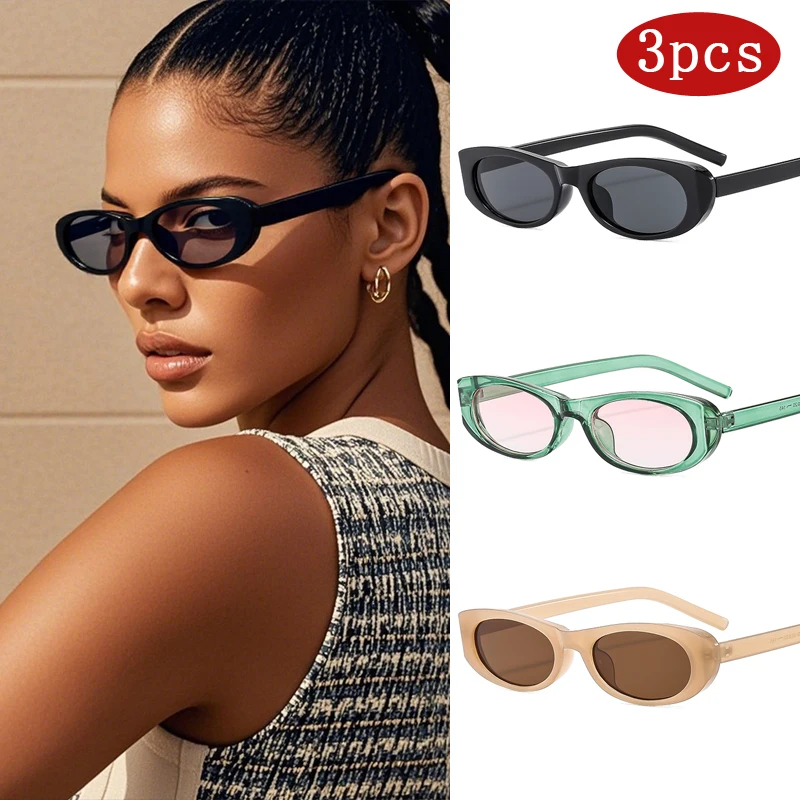Wandern 1/3 stücke Weibliche Luxus Schmale Rahmen Anti Licht Gläser Trendy Marke Cat Eye Design Sonnenbrille Outdoor Bunte Shades UV400