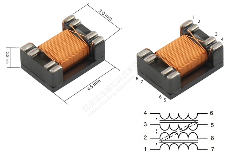 10 pz SMT SMD modalità comune induttanza bobina induttanza 100uH Switching alimentazione segnale linea filtro 4.5*3mm