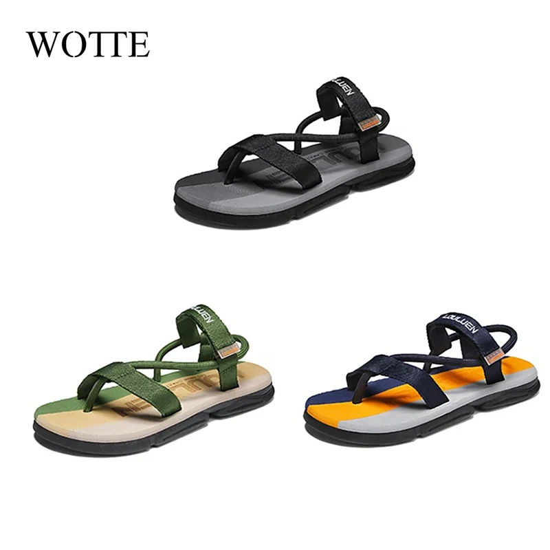 Gladiator Men Sandals Summer Beach Outdoor Slippers Roman Casual Shoes Men Non-slip Flip Flops Slip-On Slides Pantuflas