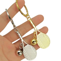 Tennis Racket Keychain Key Ring, Fashionable Tennis Ball Ring Keychain for Sport Lovers Team