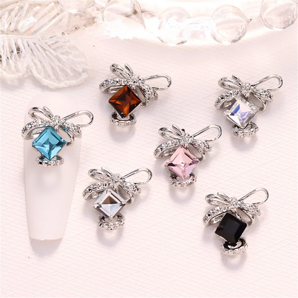 Manicure Decoration Shiny Glass Not Easy To Fall Off Wear-resistant Popular Nail Art Rhinestone Bow Natural High Quality