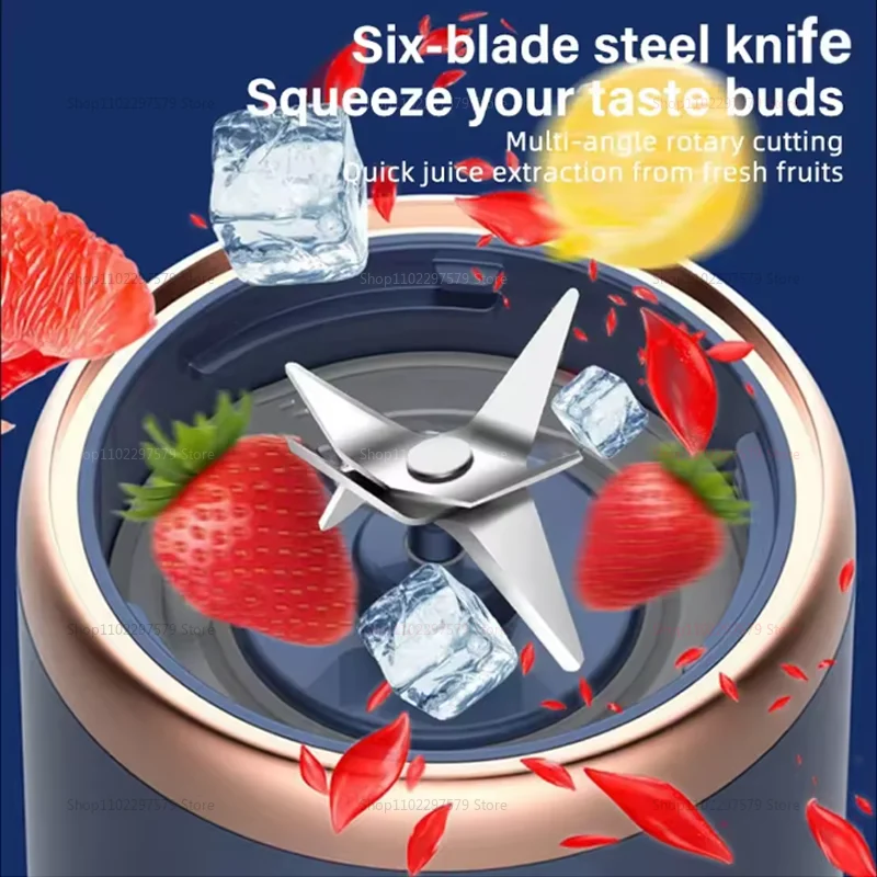 Double Cup Multifunction Portable Electric Fruit Juicer 6 Blades Blender Bottle Fresh Juice Smoothie Blender USB Charging Juicer