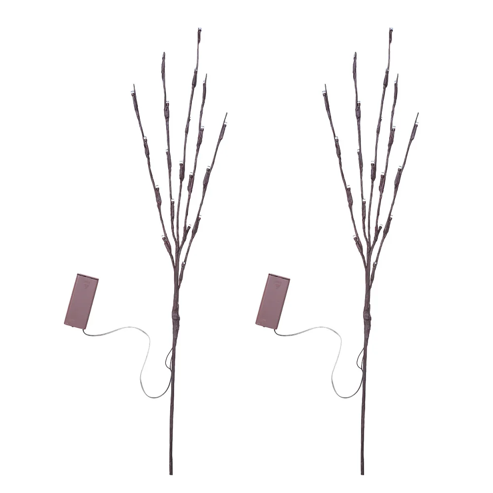 

2 Pcs LED Simulation Tree Lights 20 Heads Purple Decorative Branch Lamps for Home Bedroom Party Christmas Tree Scene