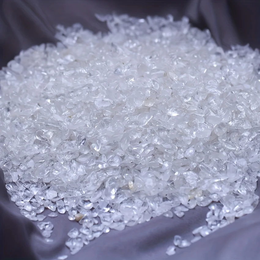 Natural White Crystal Crushed Stone Clear Quartz Chips Demagnetization stone Home Garden Holiday Decorations