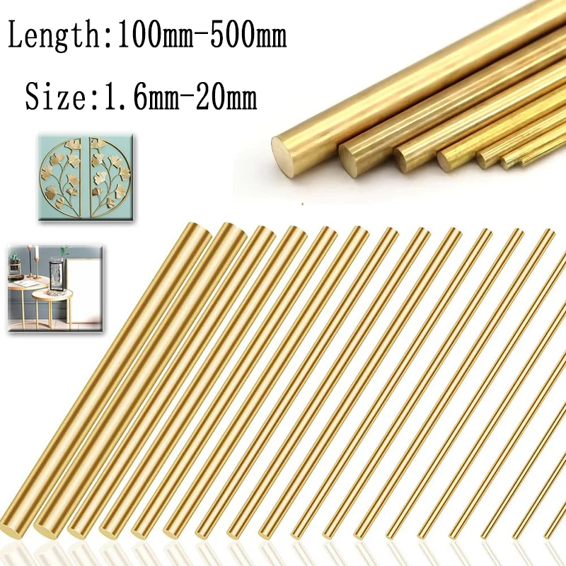 1-10 pezzi barra tonda in ottone asta 1.6-20mm diametro 100-500mm lunghezza modello fai da te creazione di gioielli artigianali forniture hardware oro tubo di filo di ottone