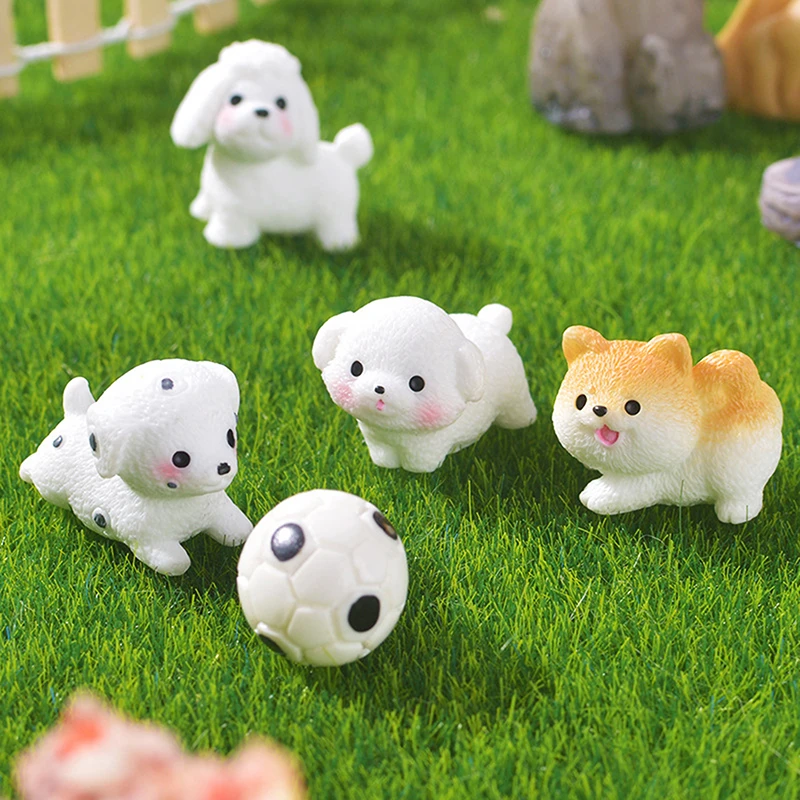 Figuras en miniatura de accesorios de escritorio, adornos de micropaisaje de perro de simulación de dibujos animados para decoración del hogar, 1 ud.