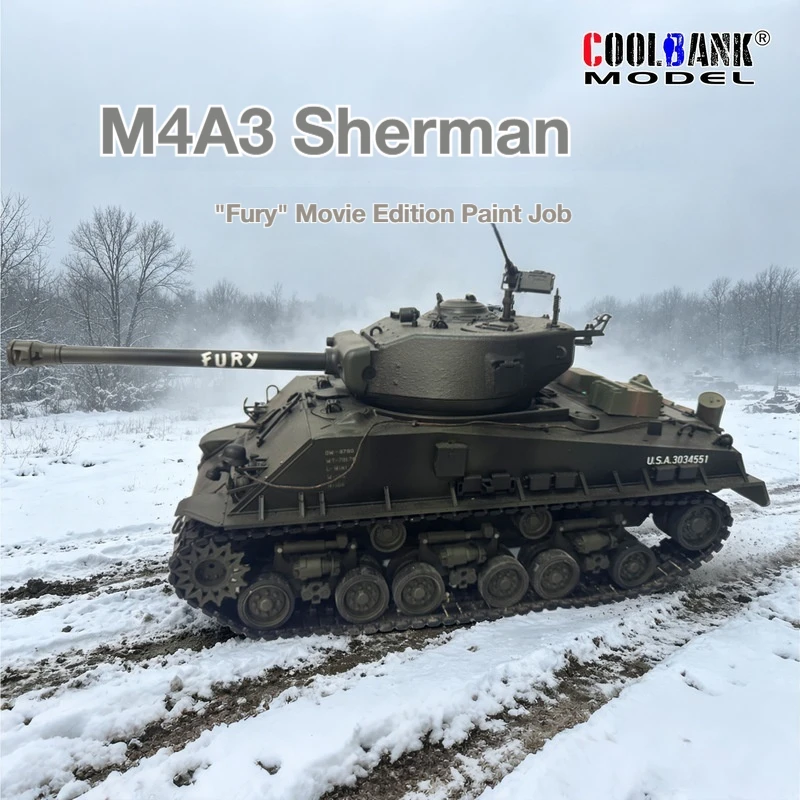 2601-1 Movie Edition American Sherman Fury 1:16 Military Heavy-Duty Remote-Controlled Tank Chariot Model Boy Toy