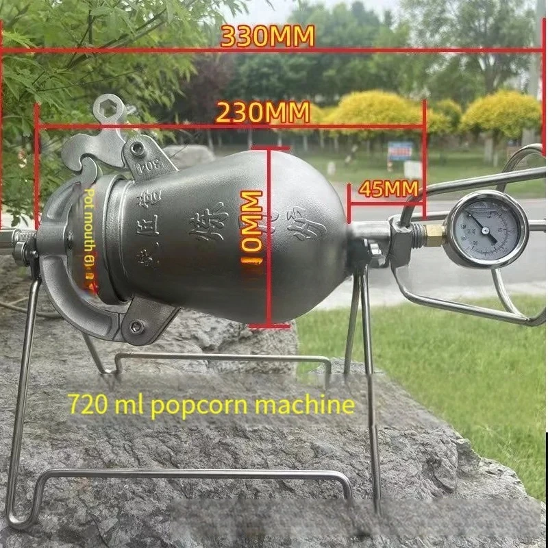 500ml Home Old Popcorn Maker Grain Amplifier Machine 720ml Hand-cranked Puffed Rice Corn Making Machines