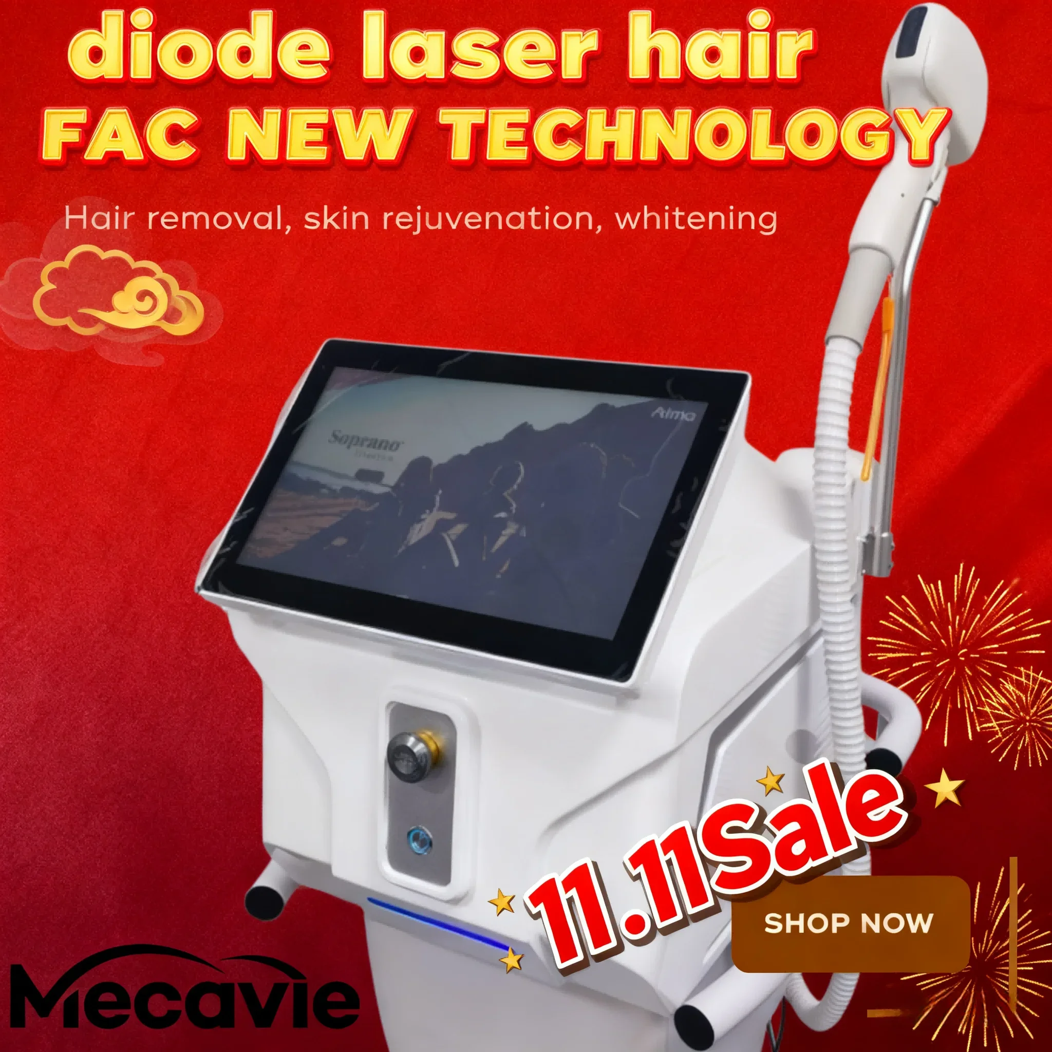 

11.11 Sale808nm Diode Laser Hair Removal Machine Alexandrite Permanent Painless Physical Underarm Body Care Depilation Equipment