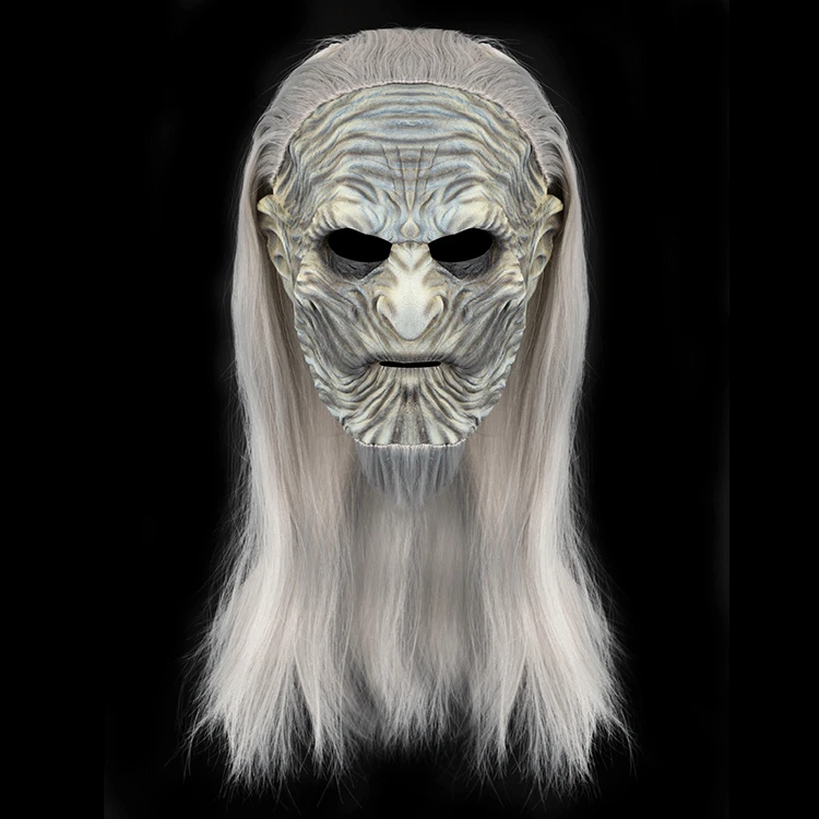 Movie Daenerys Targaryen Night King Mask Cosplay Helmet Unisex Headwear Full Face Long Hair Mask Headdress Halloween Masquerade