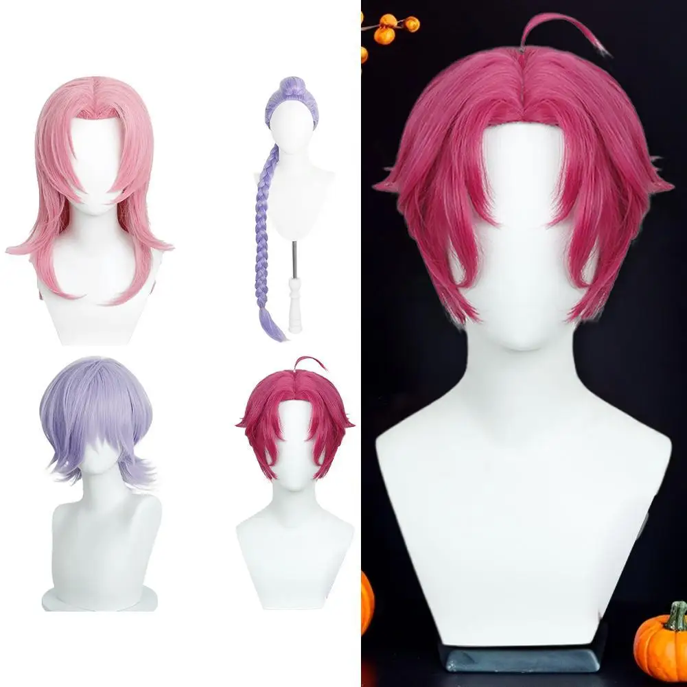 Filme kpop cosplay peruca rumi caçadores de demônios cor roxa cabelo longo resistente ao calor perucas sintéticas adereços de carnaval