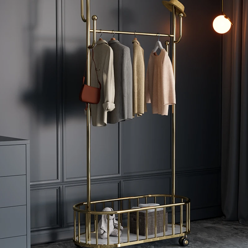 

Minimalist Gold Rack Clothes Boutique Aesthetic Coat Rack Entrance Nordic Bedroom Arara De Roupa Para Loja Home Decoration