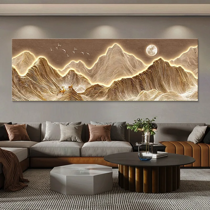 wall hanging paintings high-end sofa background landscape decorative paintings living room décoration chambre interior furniture