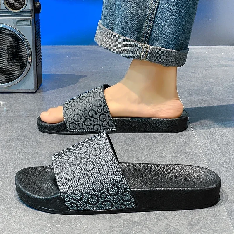 

2025 Summer Men's Home Anti Slip and Odorous Indoor Home Sandals with Cotton Feeling Fashionable New Outdoor Sandals
