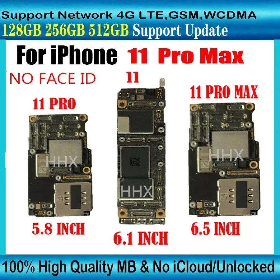 IPhone 11 Pro Max用マザーボード,完全にテスト済み,ロック解除,Face
