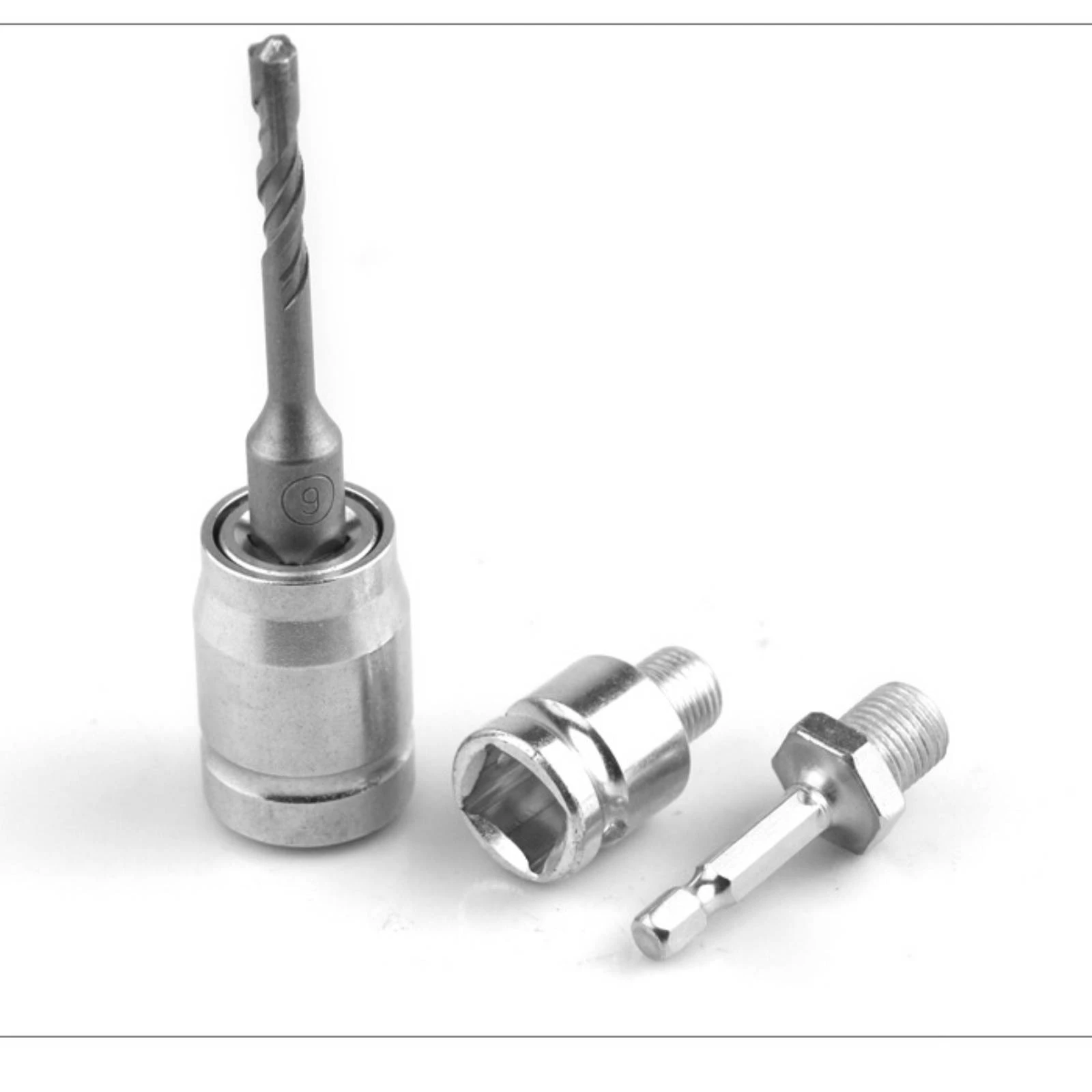 3 Pieces 3 Piece Socket Adapter Set Machined Finish Drill Socket Adapter Set Drive Converter Compact Quick Change