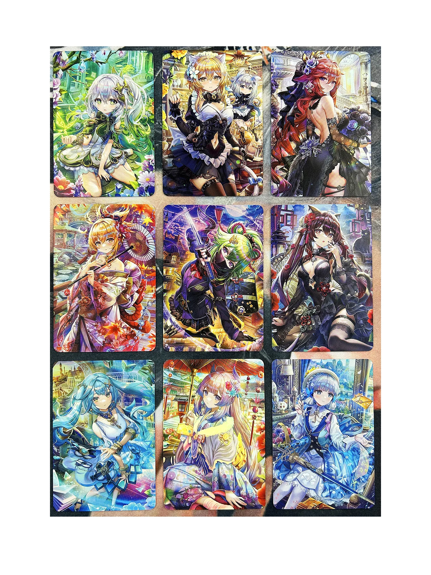 

9pcs/set ACG Beauty Genshin Project Beelzebul Refraction Sexy Girls No.5 Hobby Collectibles Anime Game Collection Cards