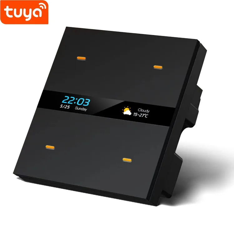 

New M8 Pro Zigbee tu ya Mini Control Panel With PIR Motion Sensor 4 Gang Light Switch Scene Switch Display Time Calendar Weather