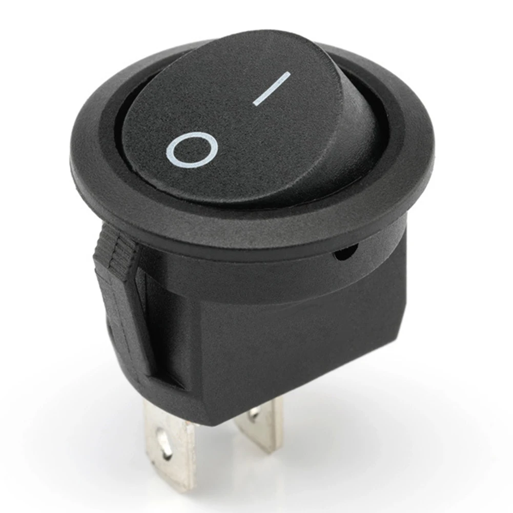 5pcs Car Round Rocker Switch with Terminal Cable Automobile RV Boat ON Off 20mm DC12V-24V Toggle Switch